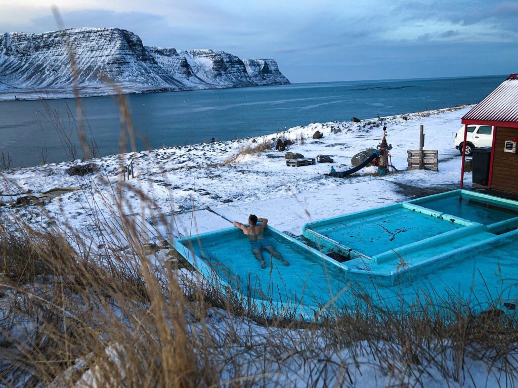 Pollurinn hot pools with a variety of temparature